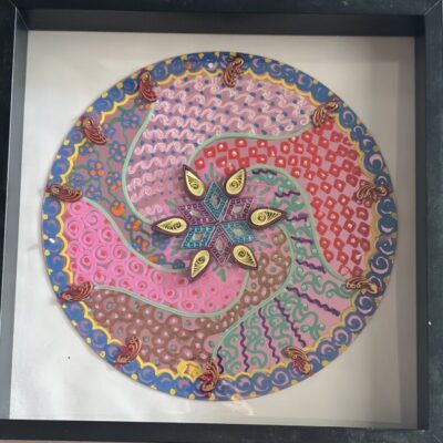 Box series Singa Rangoli finger painting on Acrylic mirrors 30 cm dia (3)