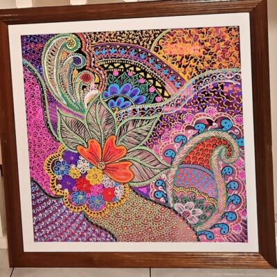 Garden of Peace 2ft x 2ft acrylic finger painting